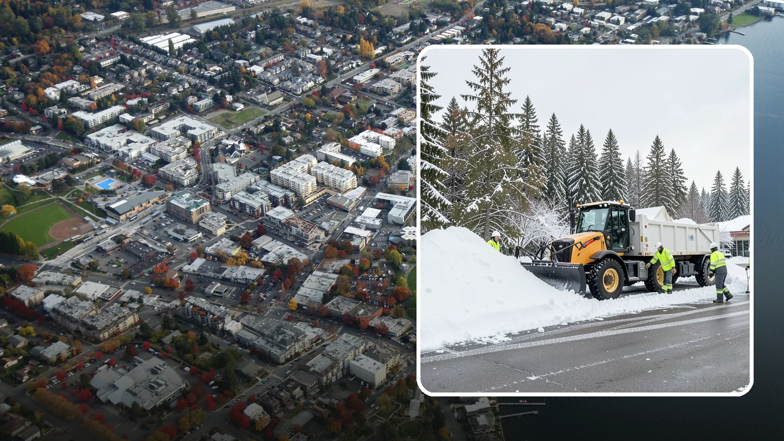 Retail Snow Hauling in Kirkland, King County, WA - We haul snow away from retail storefronts and lots so customer parking and entrances stay open and inviting.