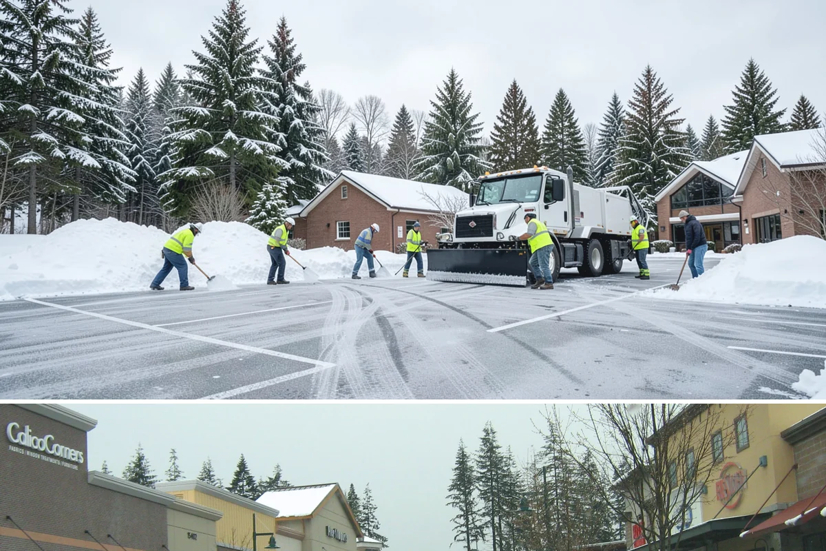 Retail Snow Hauling in Mill Creek, Snohomish County, WA - Retail hauling is best done after accumulation builds or when repeated freezes turn storefront piles into lasting ice.