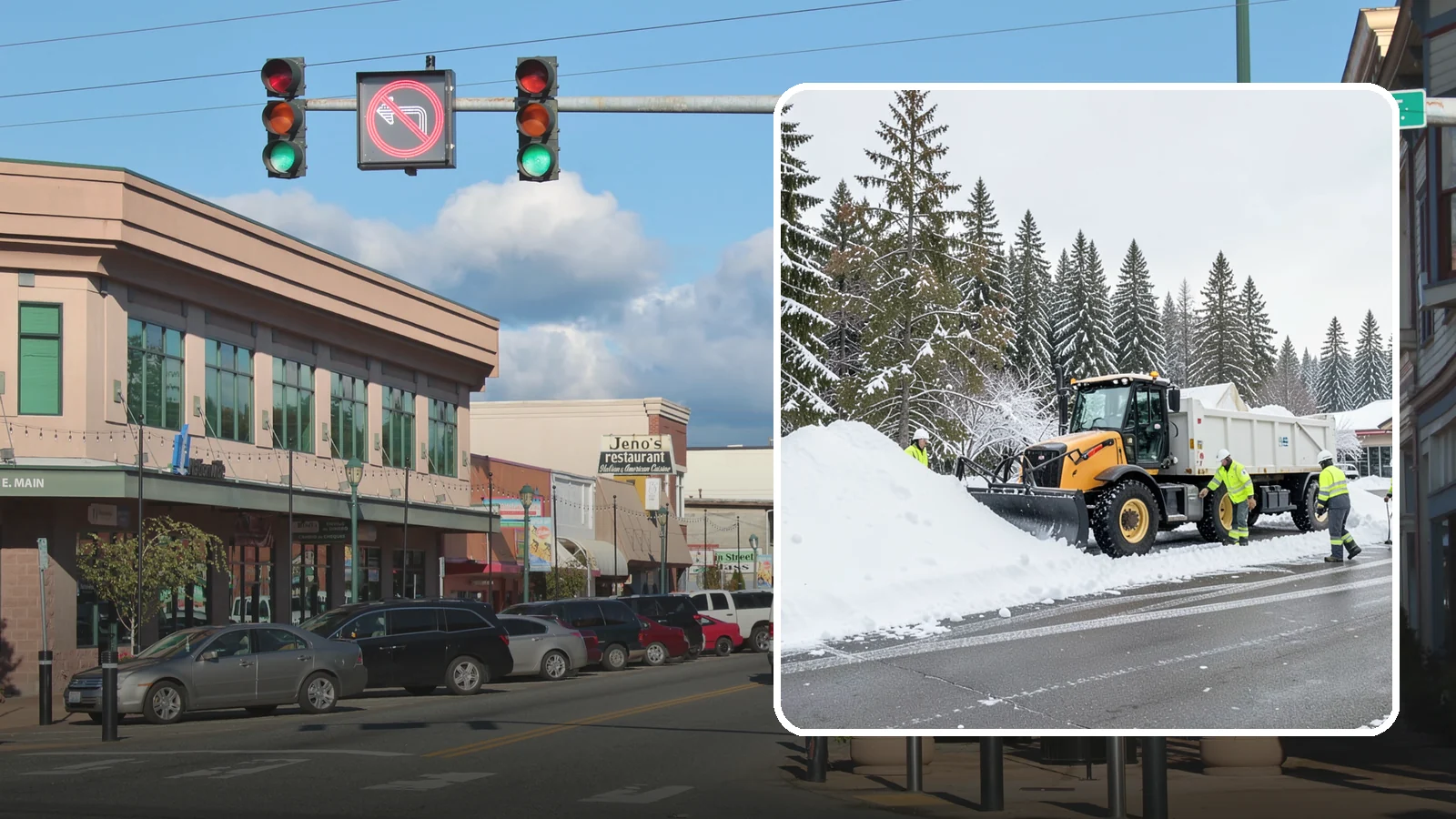 Retail Snow Hauling in Monroe, Snohomish County, WA - We haul snow away from retail storefronts and lots so customer parking and entrances stay open and inviting.