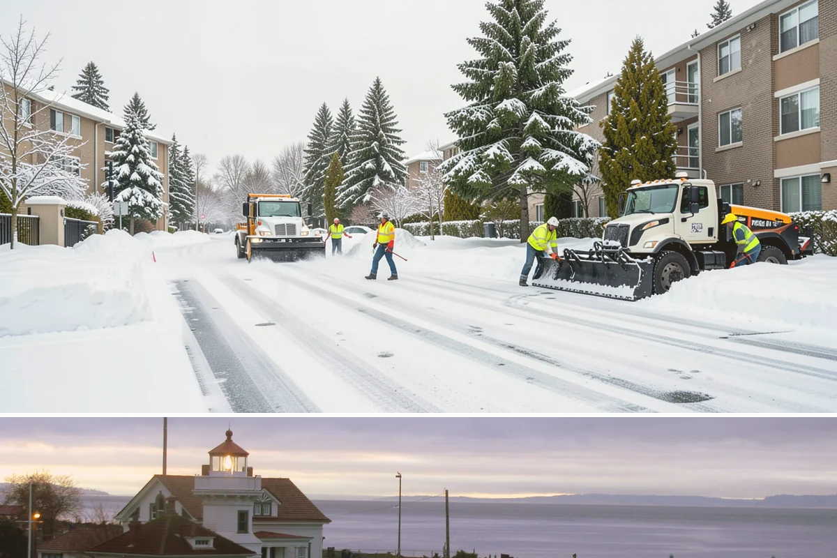 Retail Snow Hauling in Mukilteo, Snohomish County, WA - Retail hauling is best done after accumulation builds or when repeated freezes turn storefront piles into lasting ice.