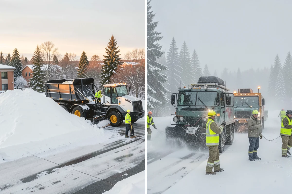 Retail Snow Hauling in Oak Harbor, Island County, WA - We identify piles blocking parking and storefront views