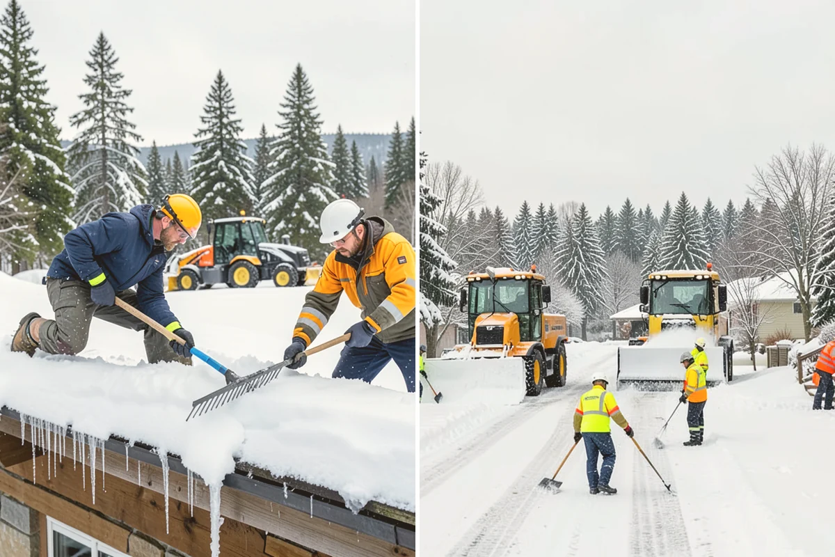 Retail Snow Hauling in Orting, Pierce County, WA - We identify piles blocking parking and storefront views