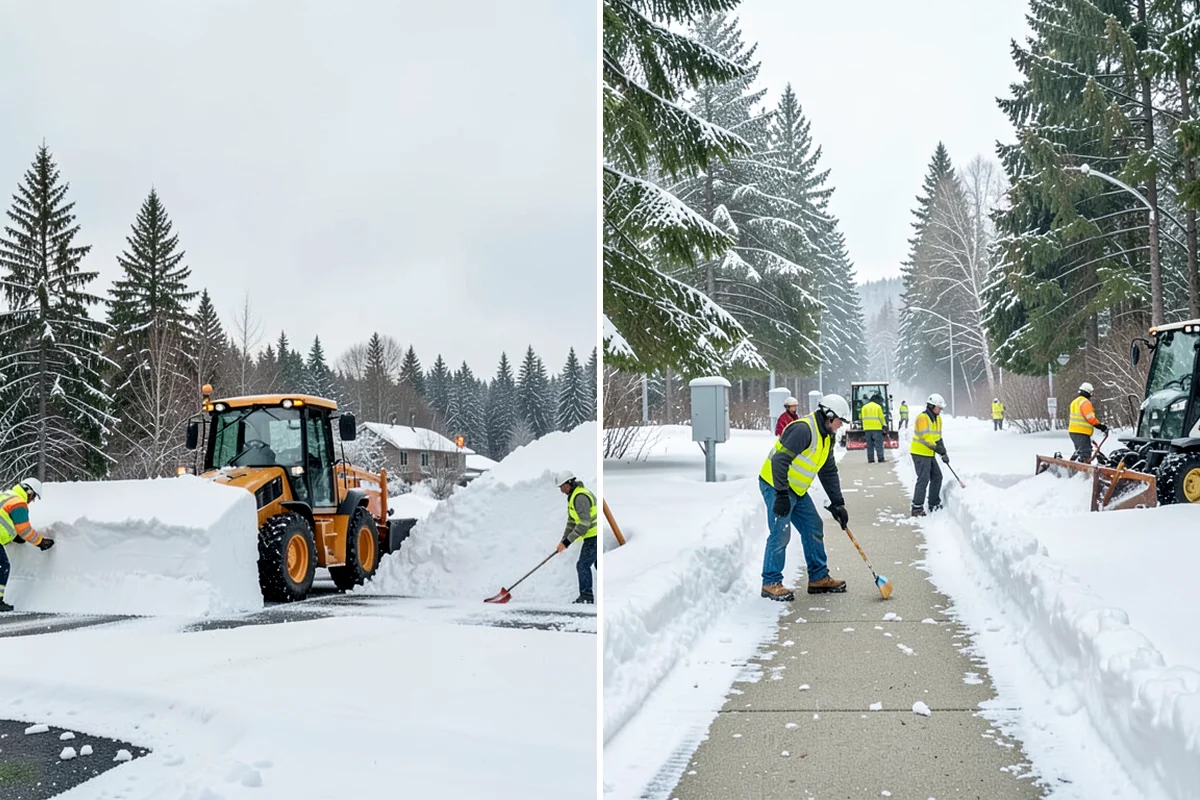 Retail Snow Hauling in SeaTac, King County, WA - We identify piles blocking parking and storefront views