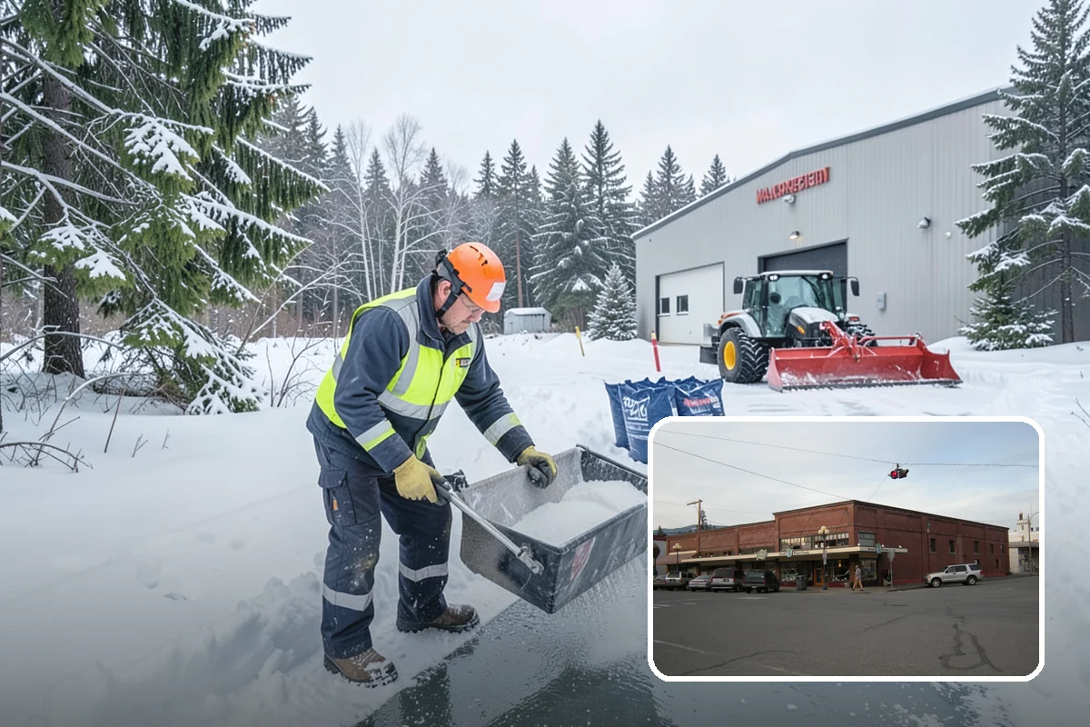Retail Snow Hauling in Sedro-Woolley, Skagit County, WA - Keeps storefronts visible and parking fully open