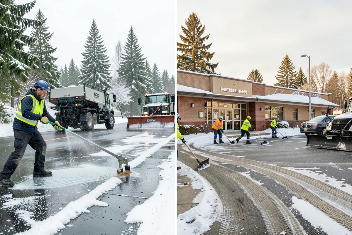 Retail Snow Hauling in Shoreline, King County, WA - We identify piles blocking parking and storefront views