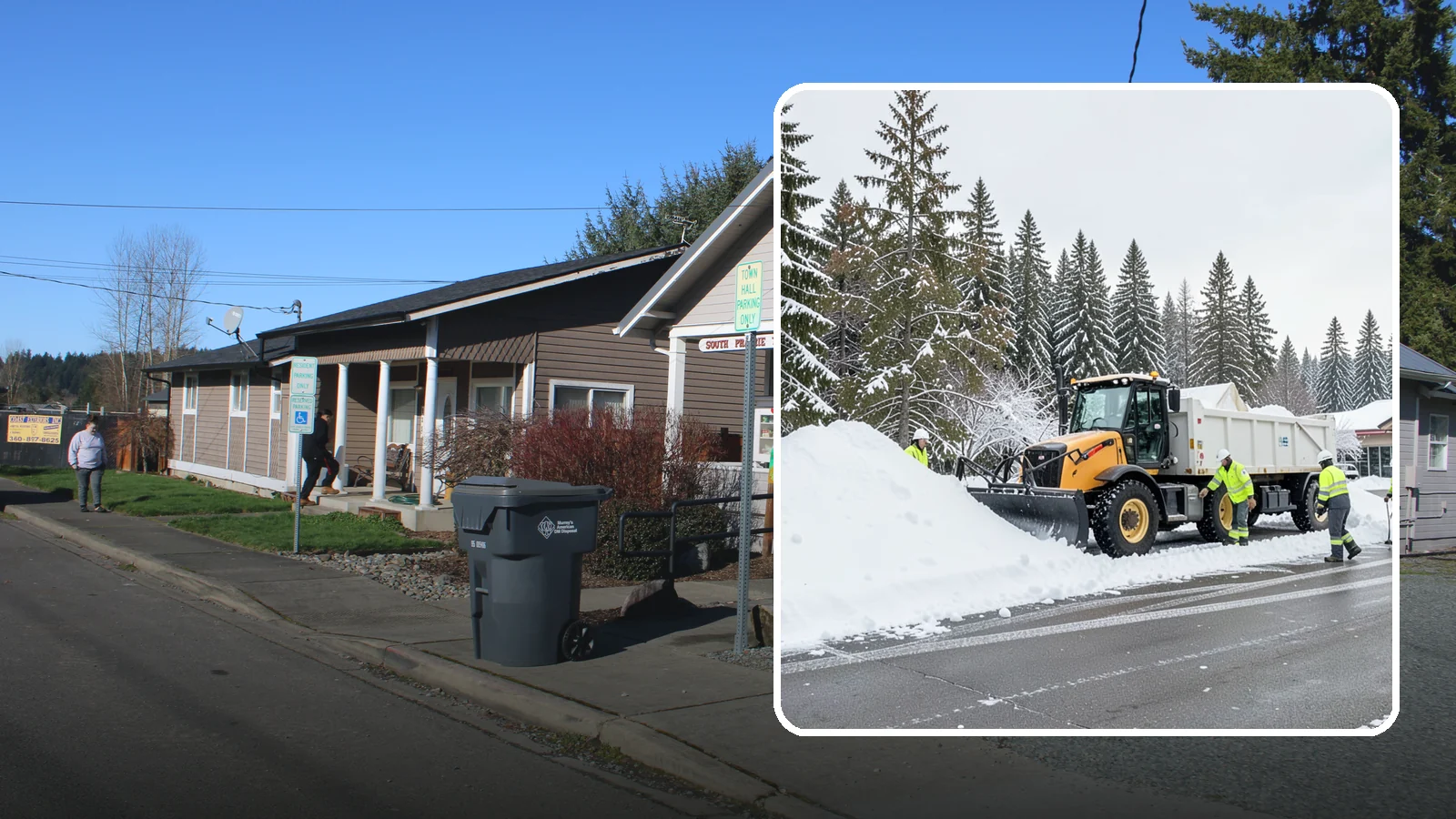 Retail Snow Hauling in South Prairie, Pierce County, WA - We haul snow away from retail storefronts and lots so customer parking and entrances stay open and inviting.