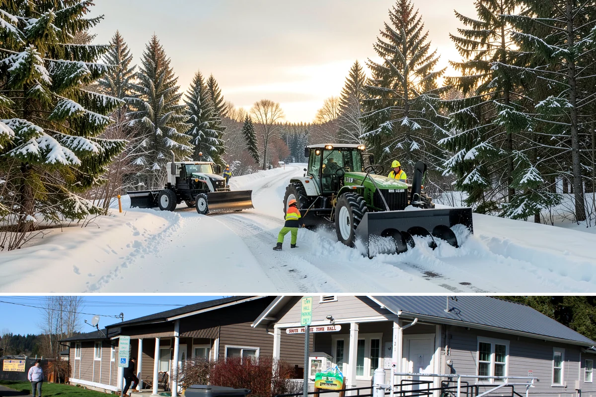 Retail Snow Hauling in South Prairie, Pierce County, WA - Retail hauling is best done after accumulation builds or when repeated freezes turn storefront piles into lasting ice.
