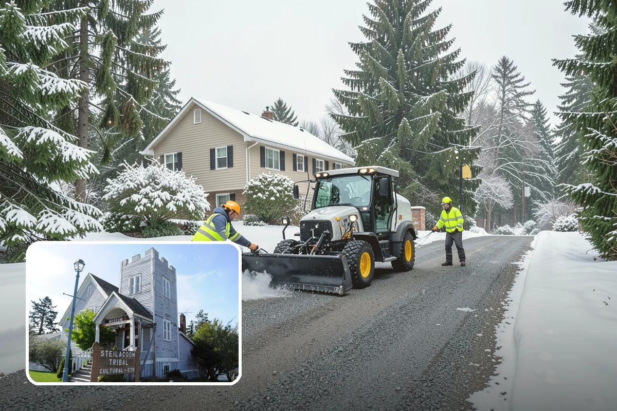 Retail Snow Hauling in Steilacoom, Pierce County, WA - Keeps storefronts visible and parking fully open