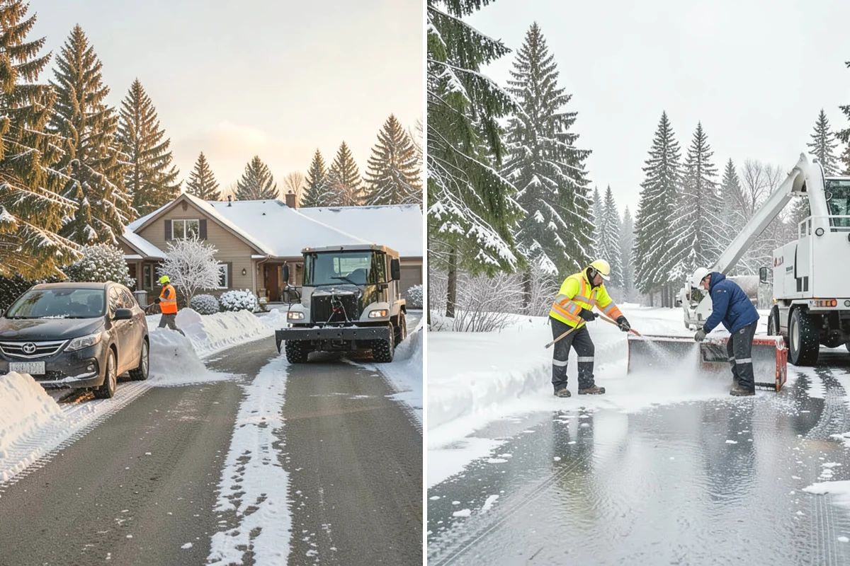 Retail Snow Hauling in University Place, Pierce County, WA - We identify piles blocking parking and storefront views