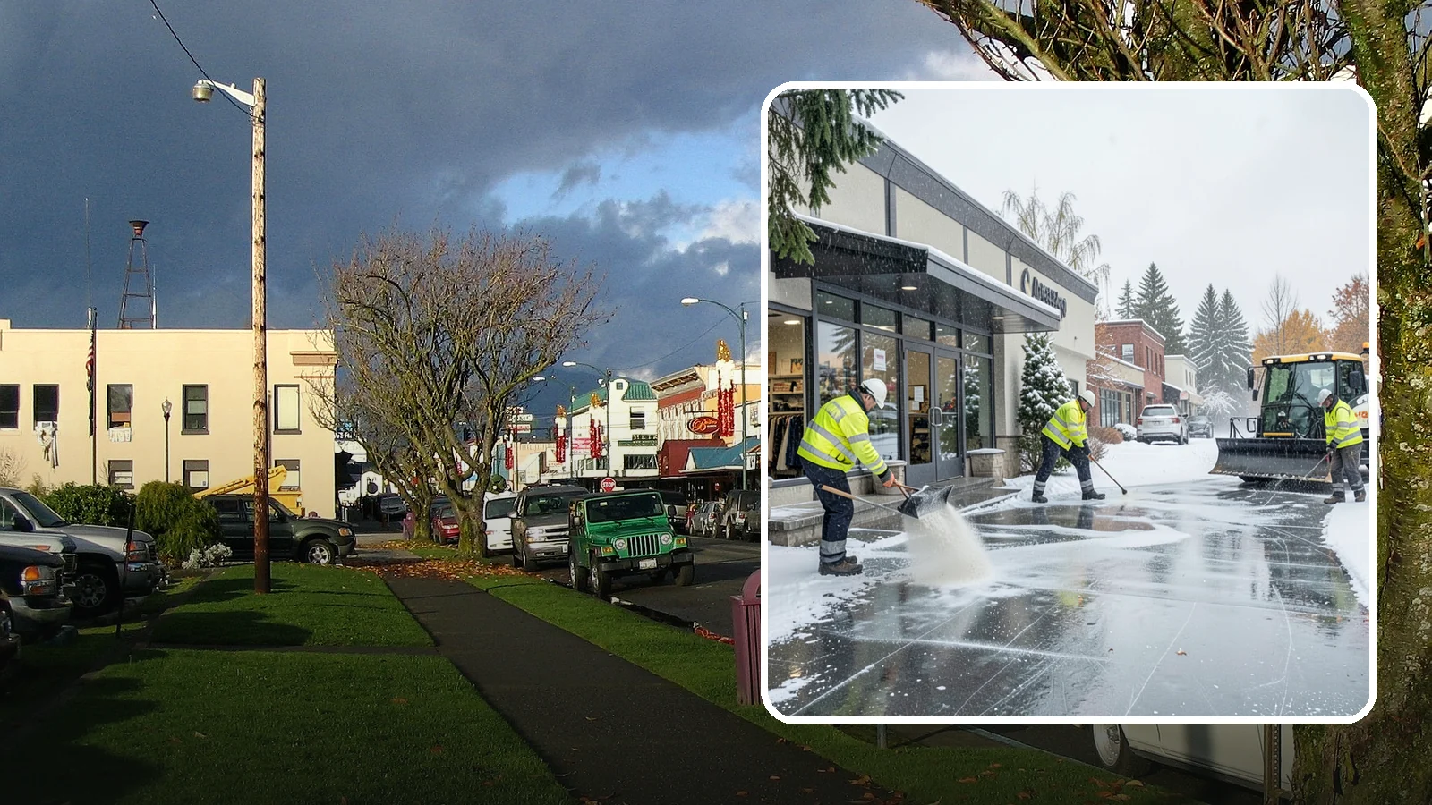 Retail Store Deicing in Arlington, Snohomish County, WA - Storefront-focused deicing that keeps entrances, cart corrals, and customer walkways safe and inviting when freezing rain hits a...