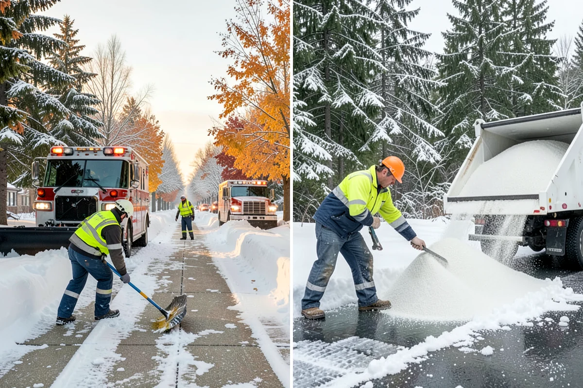 Retail Store Deicing in Arlington, Snohomish County, WA - Map the entry apron, cart paths, and parking crosswalks