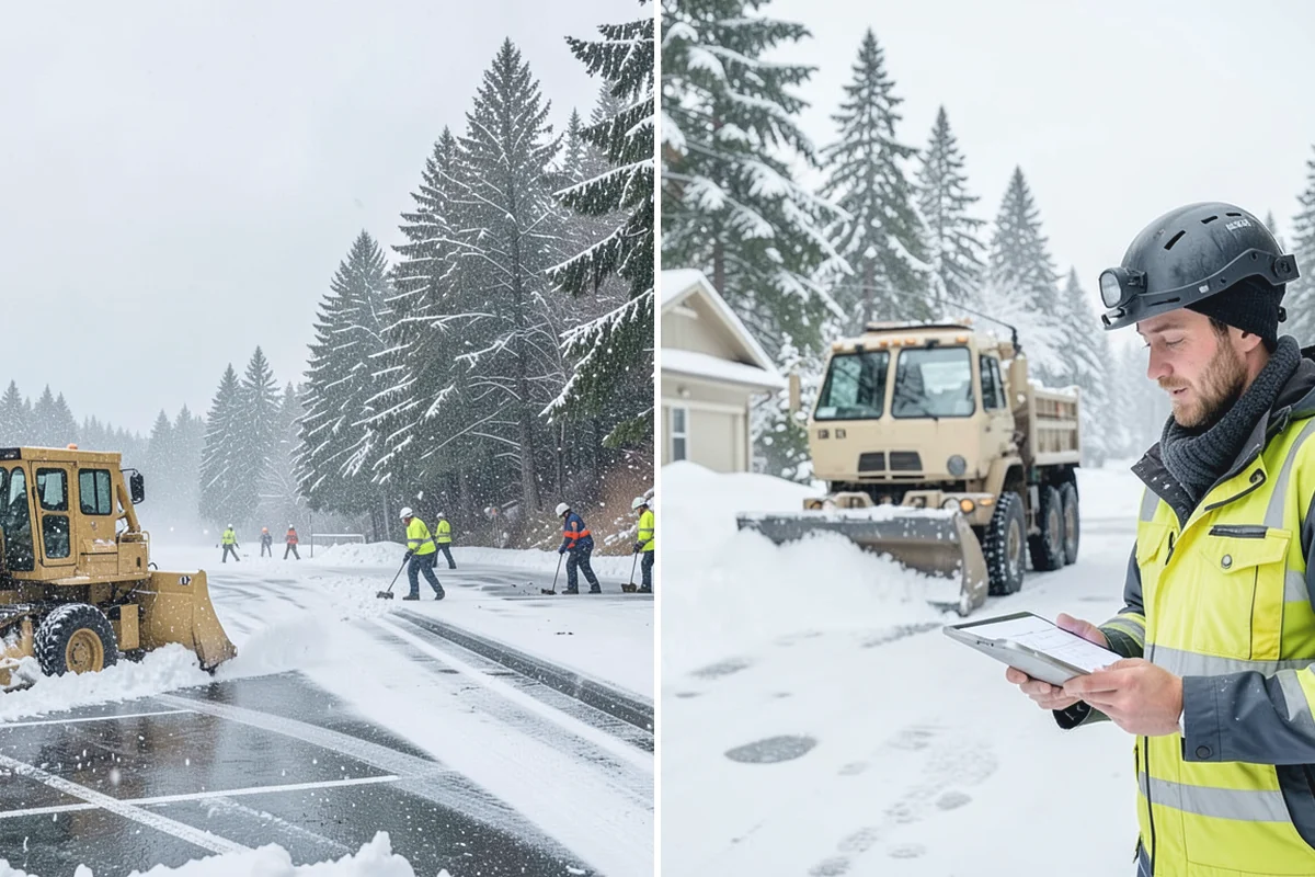 Retail Store Deicing in Beaux Arts Village, King County, WA - Map the entry apron, cart paths, and parking crosswalks