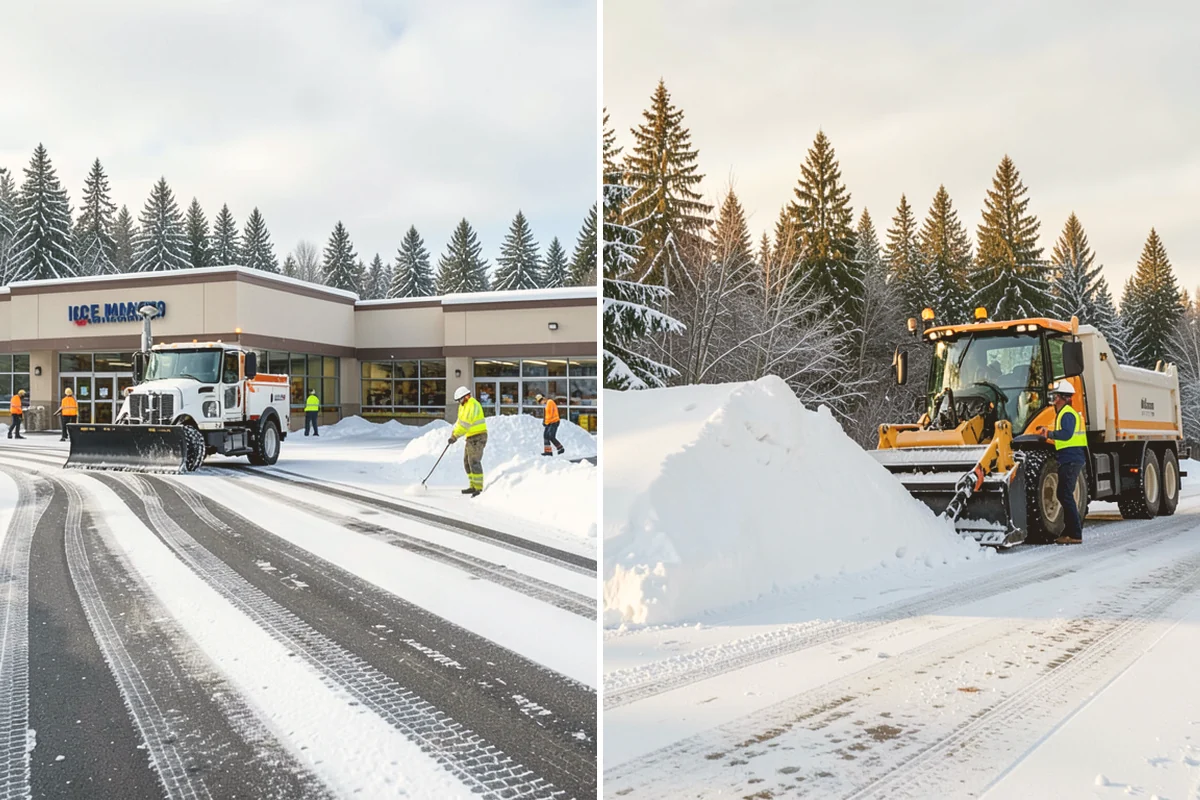 Retail Store Deicing in Bellevue, King County, WA - Map the entry apron, cart paths, and parking crosswalks