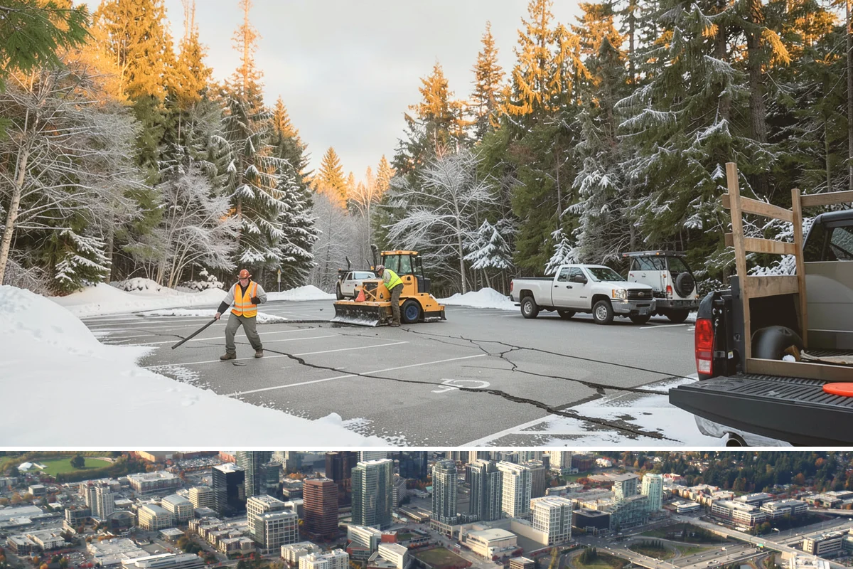 Retail Store Deicing in Bellevue, King County, WA - Deicing runs through the winter retail season, peaking during the freezing-rain mornings that coincide with weekend and holiday...