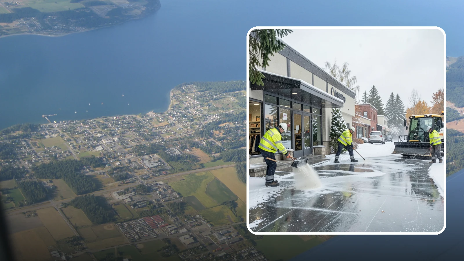 Retail Store Deicing in Coupeville, Island County, WA - Storefront-focused deicing that keeps entrances, cart corrals, and customer walkways safe and inviting when freezing rain hits a...
