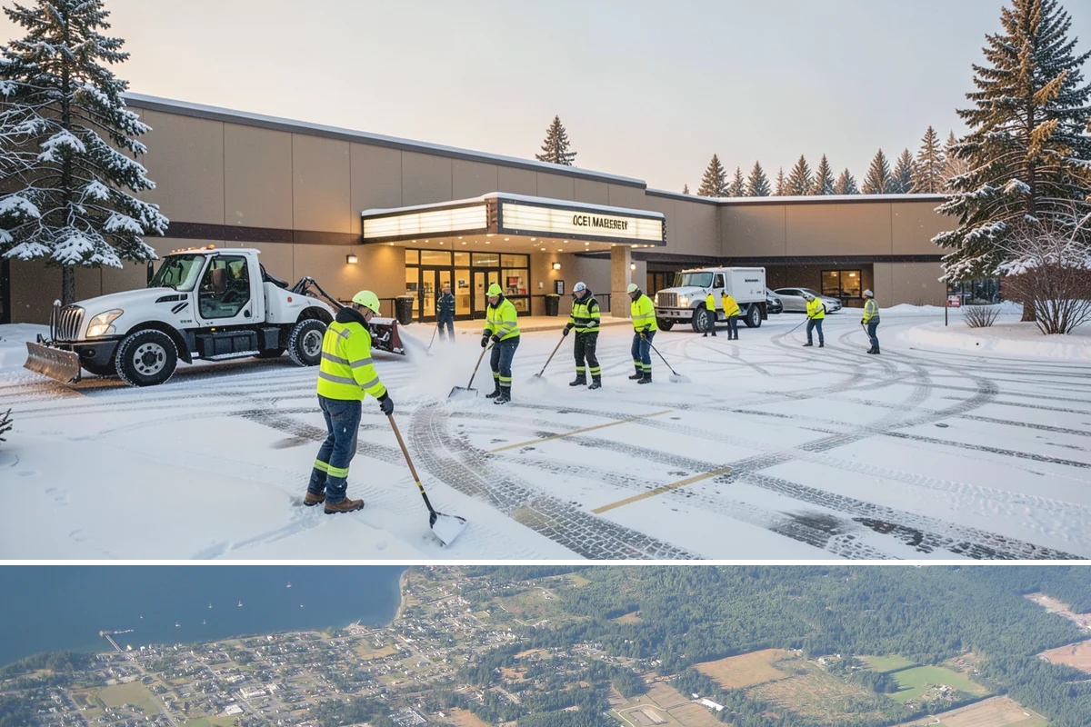 Retail Store Deicing in Coupeville, Island County, WA - Deicing runs through the winter retail season, peaking during the freezing-rain mornings that coincide with weekend and holiday...