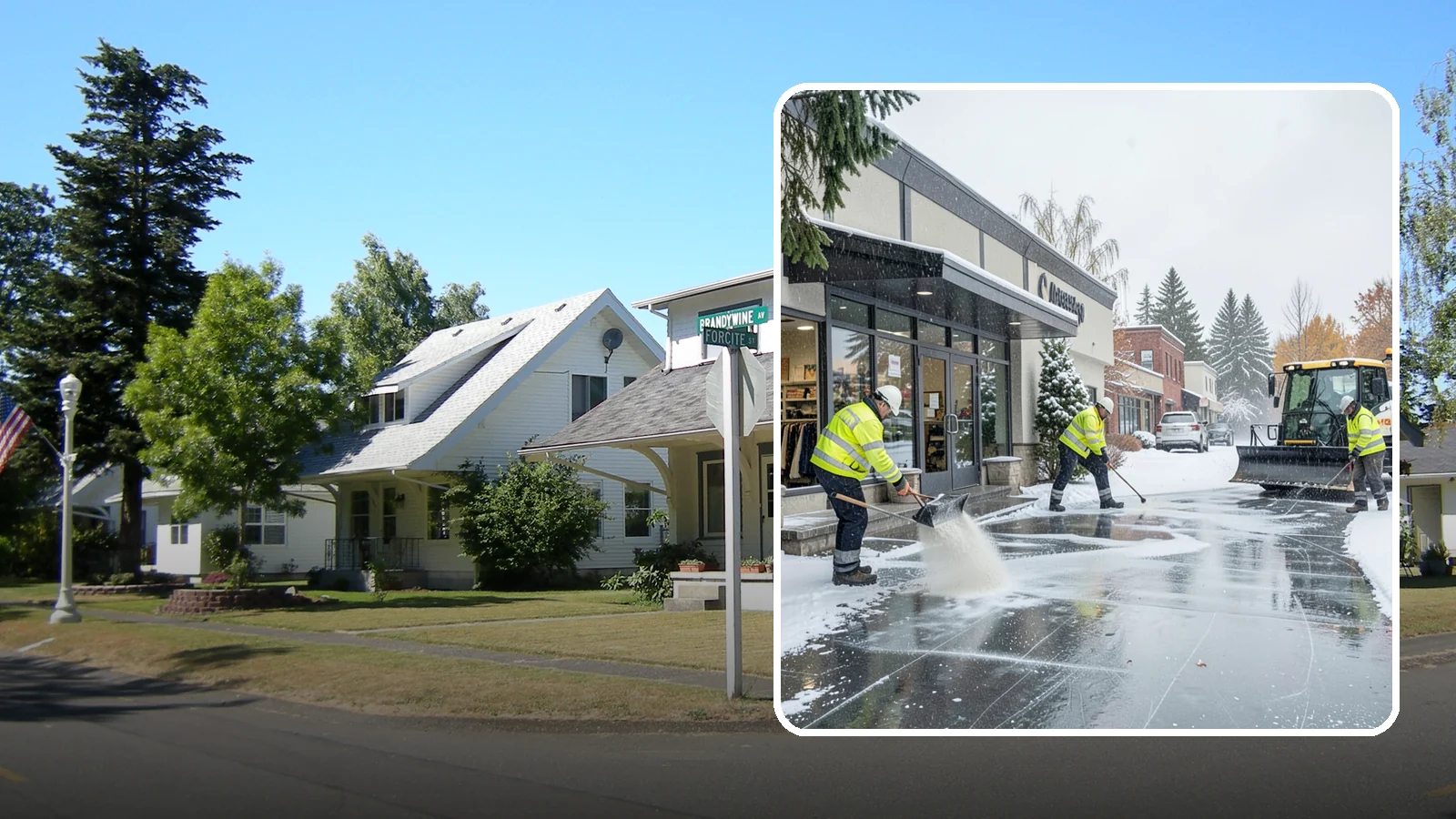 Retail Store Deicing in DuPont, Pierce County, WA - Storefront-focused deicing that keeps entrances, cart corrals, and customer walkways safe and inviting when freezing rain hits a...