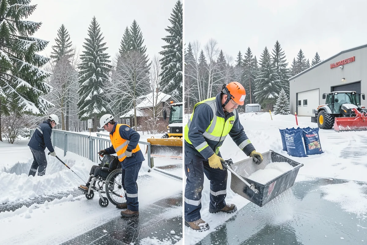 Retail Store Deicing in Edgewood, Pierce County, WA - Map the entry apron, cart paths, and parking crosswalks