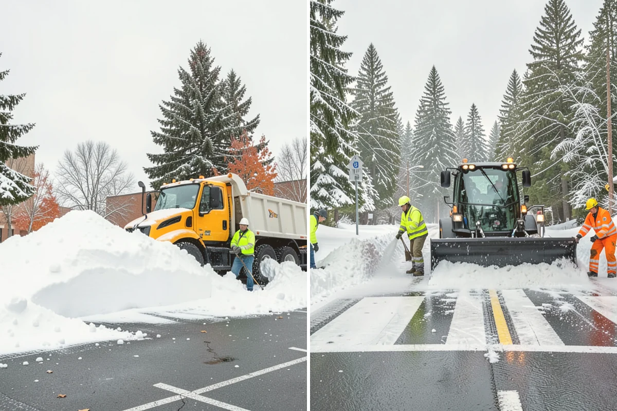 Retail Store Deicing in Edmonds, Snohomish County, WA - Map the entry apron, cart paths, and parking crosswalks