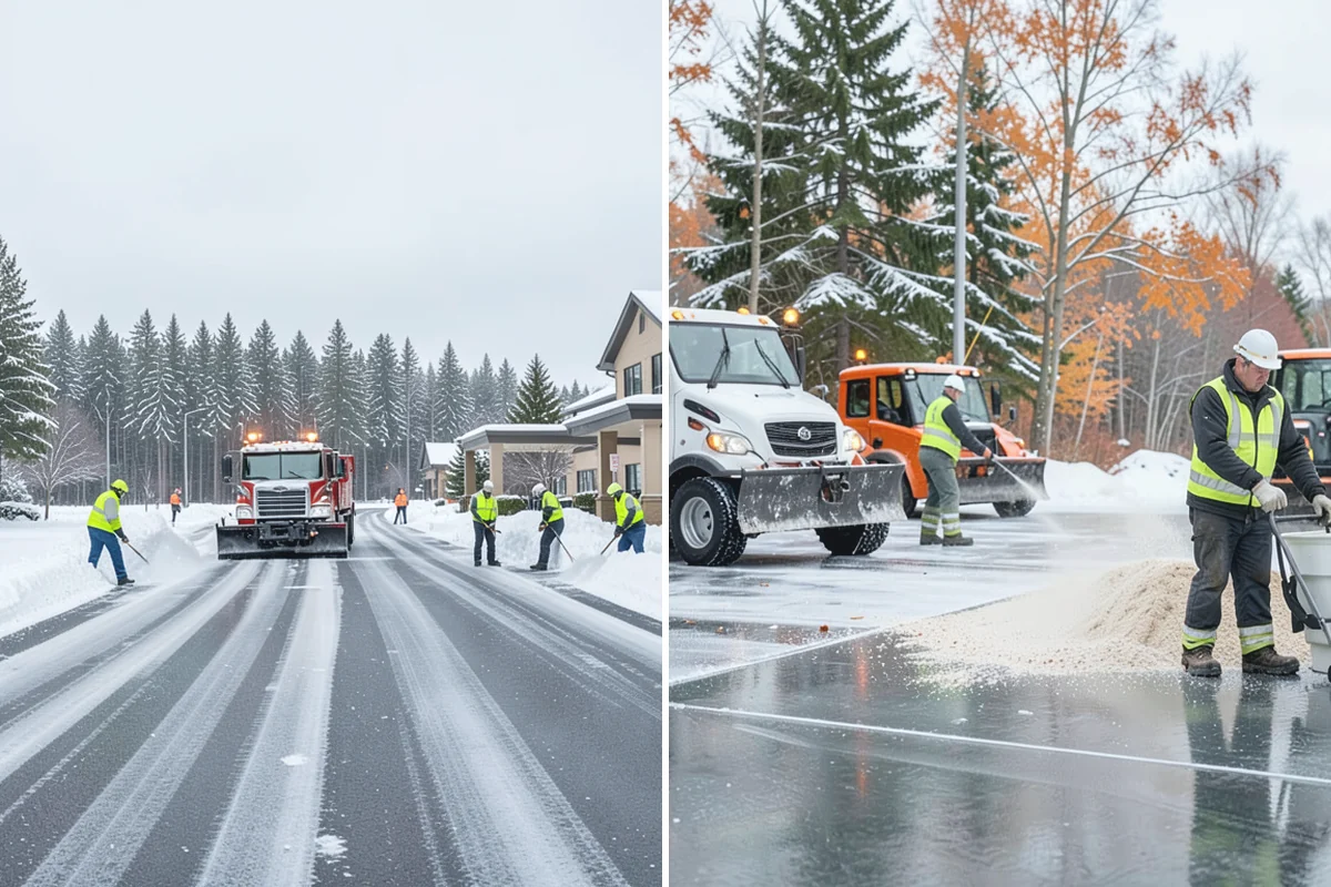 Retail Store Deicing in Gold Bar, Snohomish County, WA - Map the entry apron, cart paths, and parking crosswalks