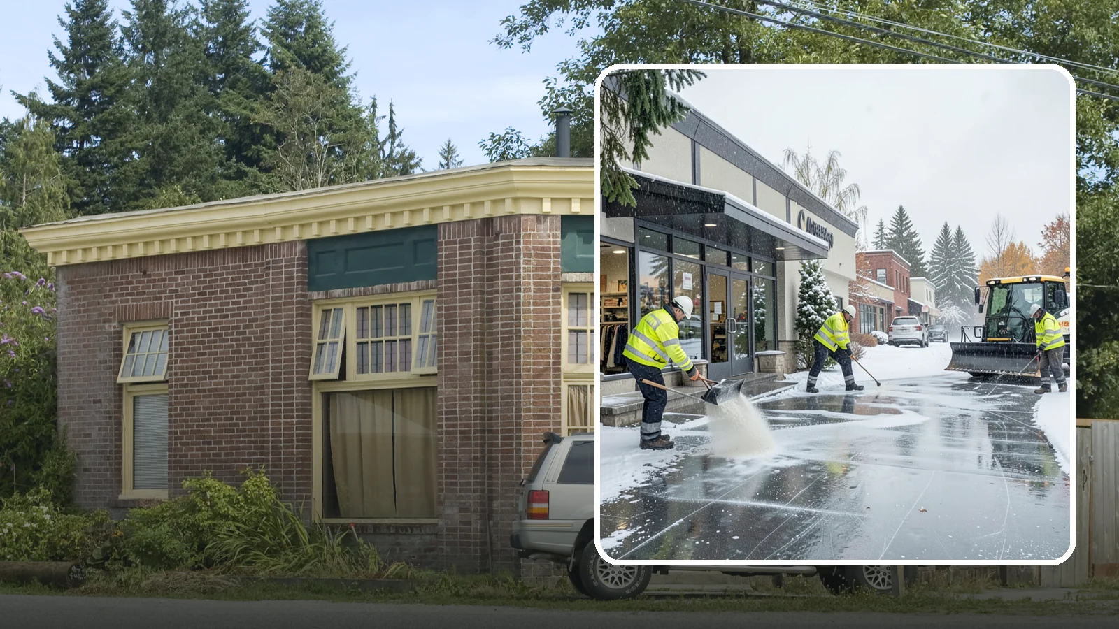 Retail Store Deicing in Hamilton, Skagit County, WA - Storefront-focused deicing that keeps entrances, cart corrals, and customer walkways safe and inviting when freezing rain hits a...