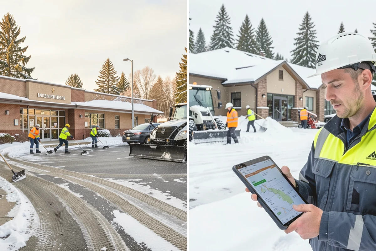 Retail Store Deicing in La Conner, Skagit County, WA - Map the entry apron, cart paths, and parking crosswalks