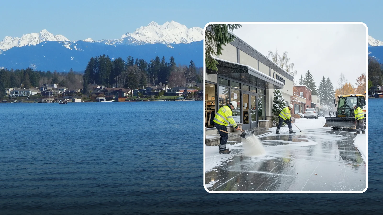 Retail Store Deicing in Lake Stevens, Snohomish County, WA - Storefront-focused deicing that keeps entrances, cart corrals, and customer walkways safe and inviting when freezing rain hits a...
