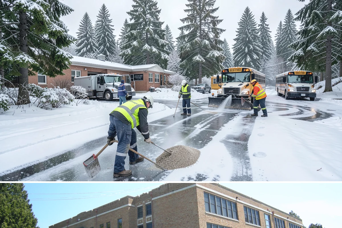 Retail Store Deicing in Maple Valley, King County, WA - Deicing runs through the winter retail season, peaking during the freezing-rain mornings that coincide with weekend and holiday...