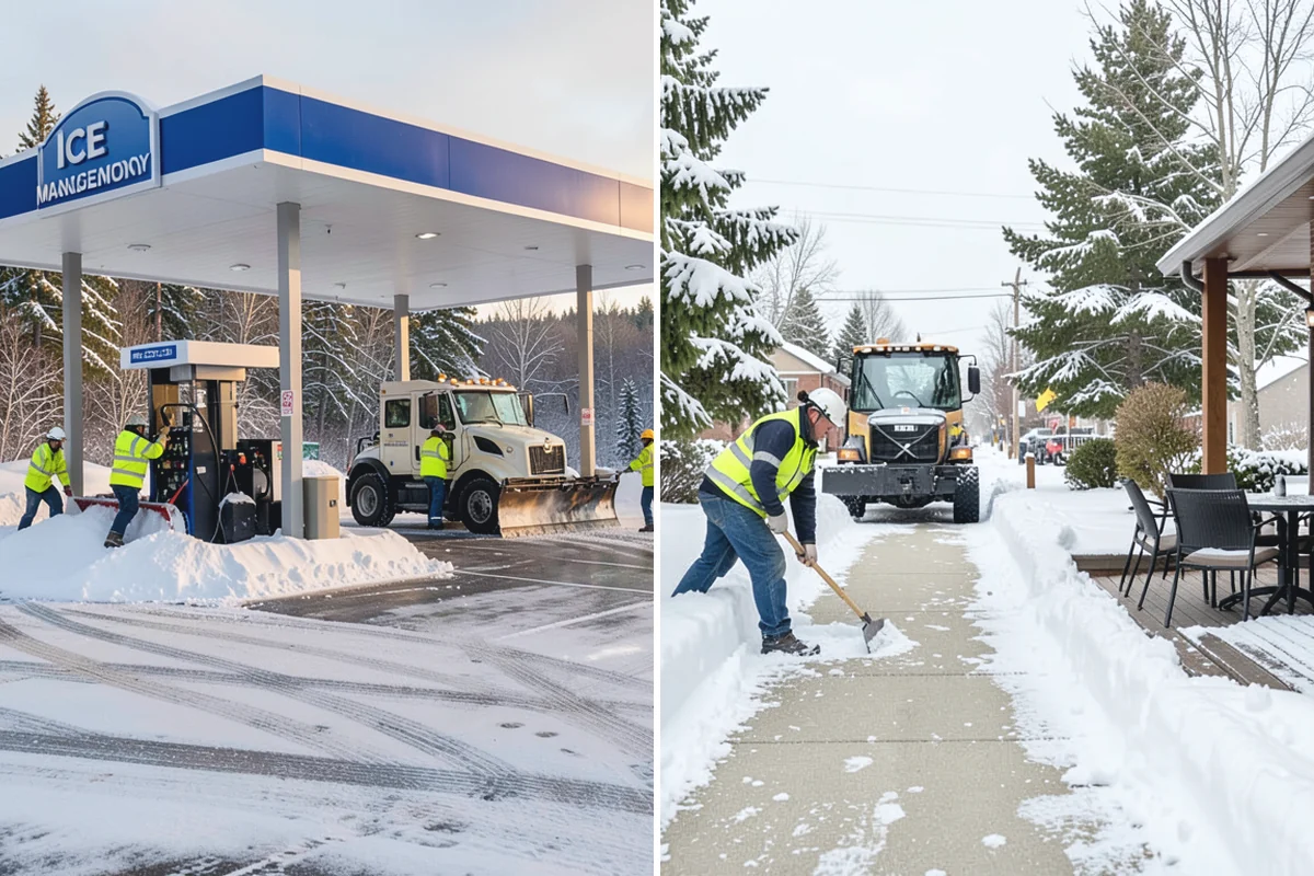 Retail Store Deicing in Marysville, Snohomish County, WA - Map the entry apron, cart paths, and parking crosswalks