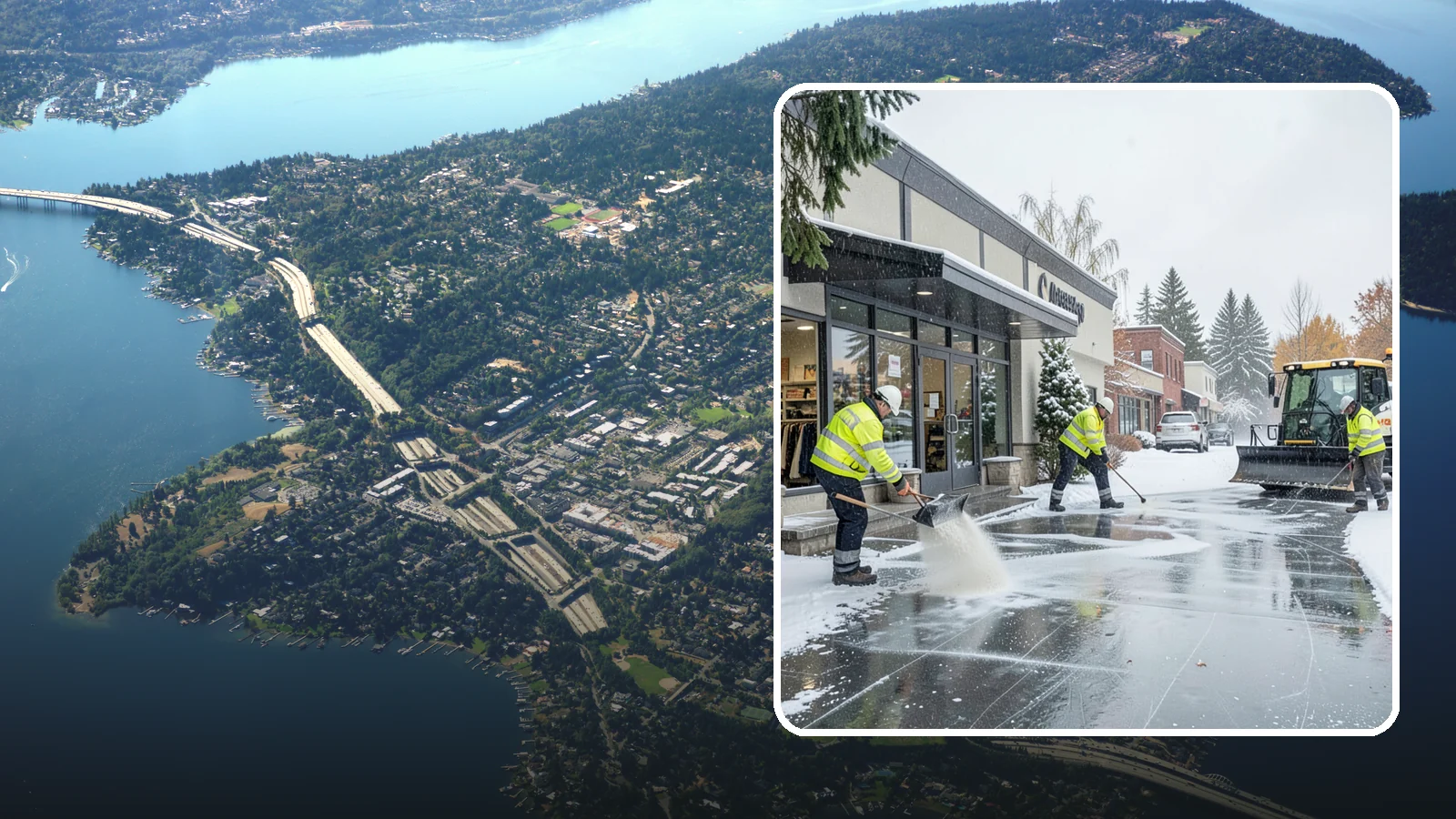 Retail Store Deicing in Mercer Island, King County, WA - Storefront-focused deicing that keeps entrances, cart corrals, and customer walkways safe and inviting when freezing rain hits a...