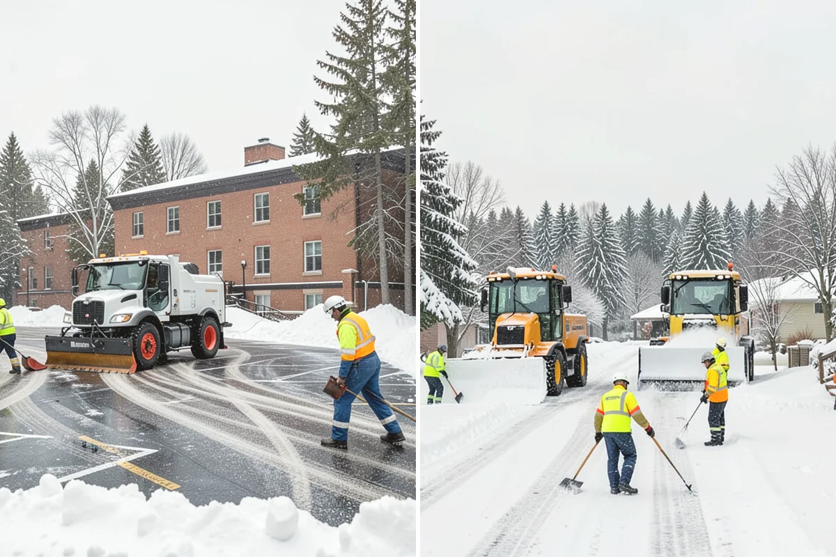 Retail Store Deicing in Monroe, Snohomish County, WA - Map the entry apron, cart paths, and parking crosswalks