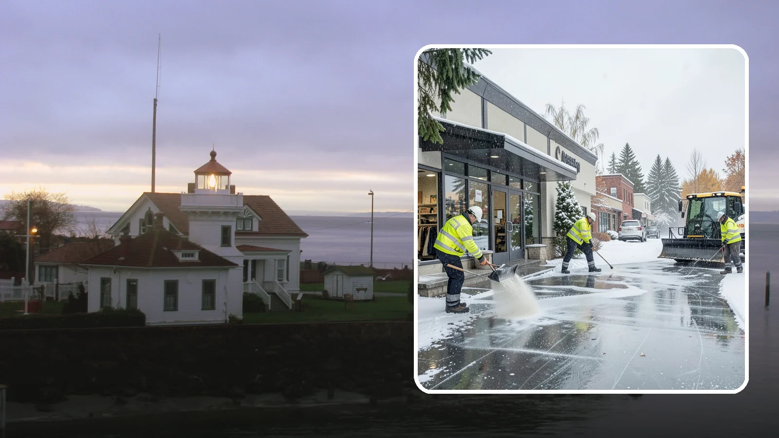 Retail Store Deicing in Mukilteo, Snohomish County, WA - Storefront-focused deicing that keeps entrances, cart corrals, and customer walkways safe and inviting when freezing rain hits a...