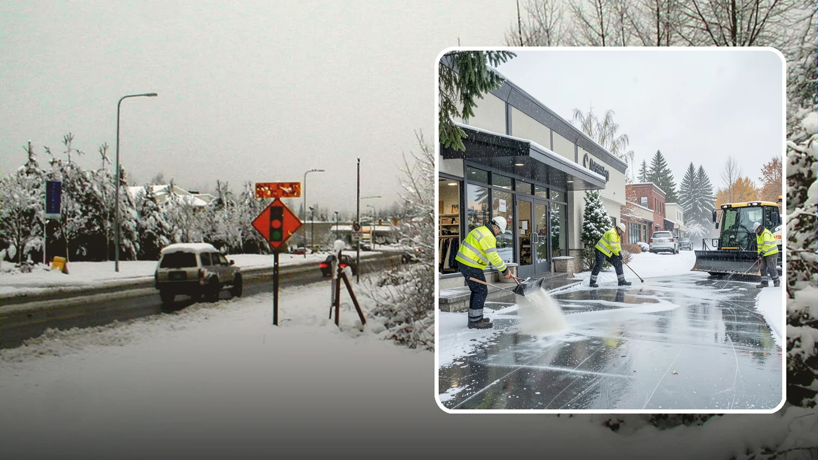 Retail Store Deicing in Newcastle, King County, WA - Storefront-focused deicing that keeps entrances, cart corrals, and customer walkways safe and inviting when freezing rain hits a...
