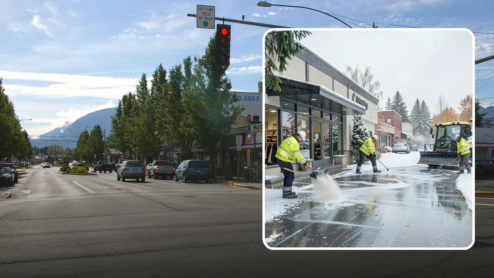 Retail Store Deicing in North Bend, King County, WA - Storefront-focused deicing that keeps entrances, cart corrals, and customer walkways safe and inviting when freezing rain hits a...