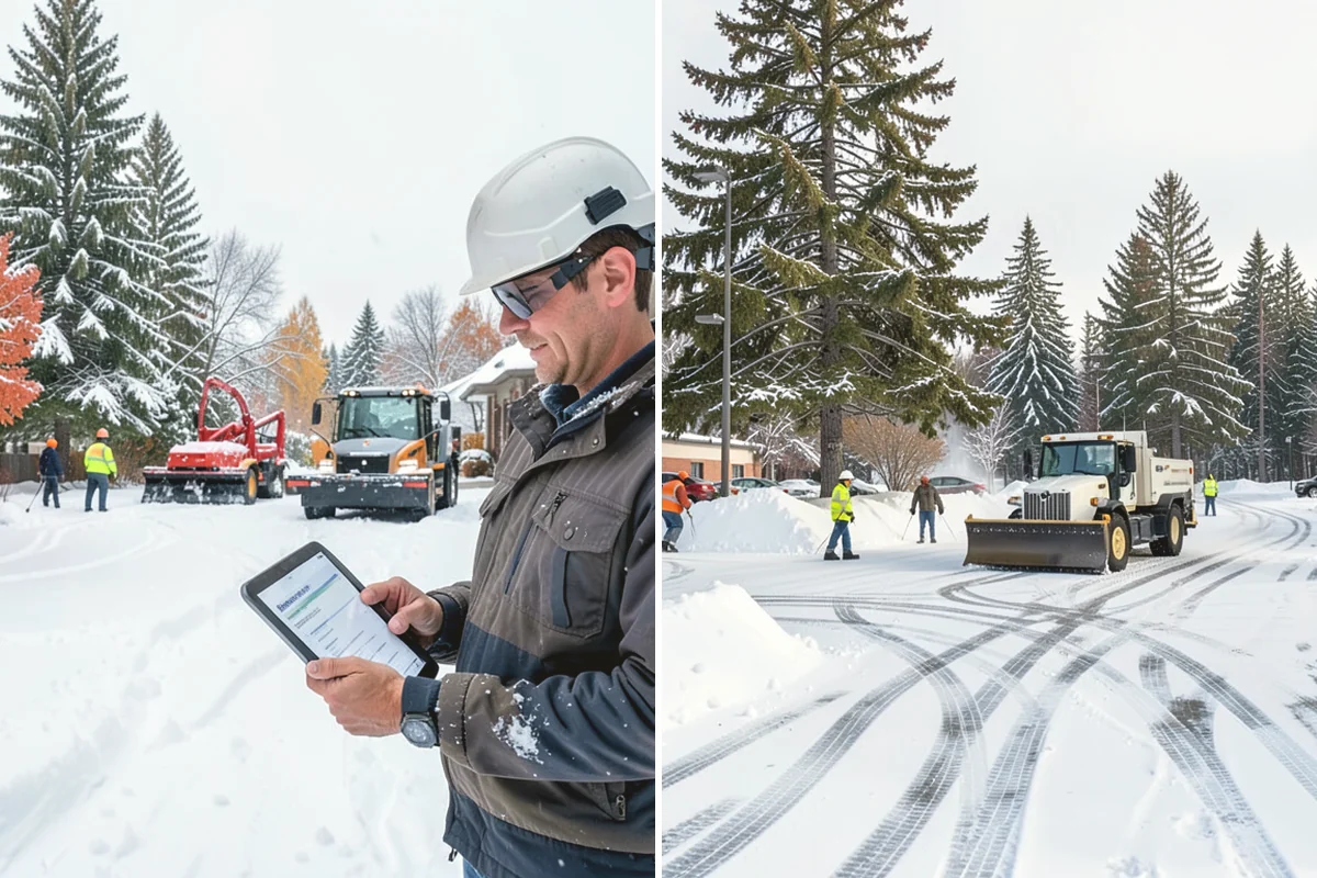 Retail Store Deicing in North Bend, King County, WA - Map the entry apron, cart paths, and parking crosswalks