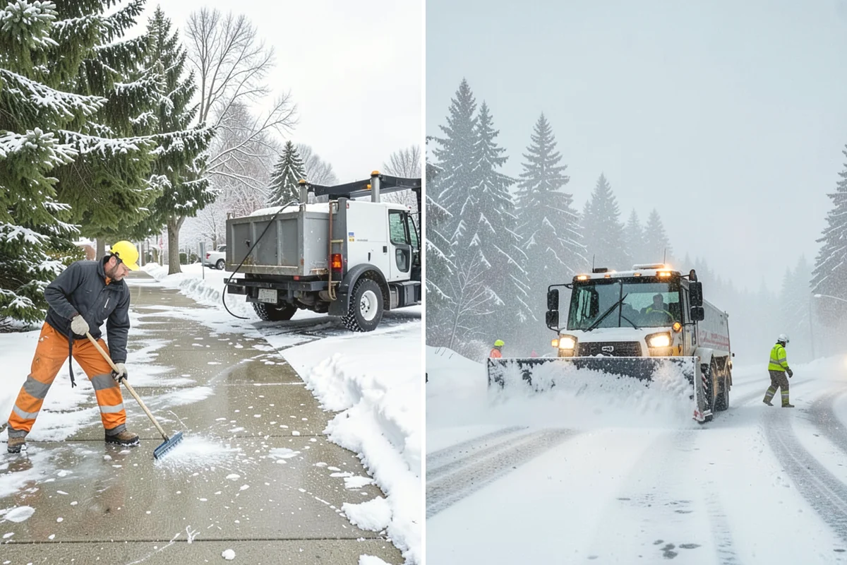 Retail Store Deicing in Oak Harbor, Island County, WA - Map the entry apron, cart paths, and parking crosswalks