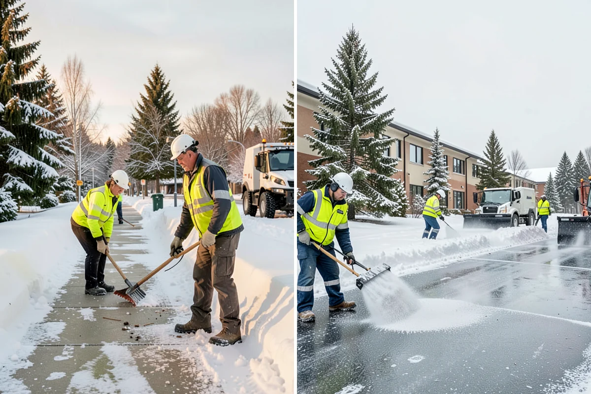 Retail Store Deicing in Pacific, King County, WA - Map the entry apron, cart paths, and parking crosswalks