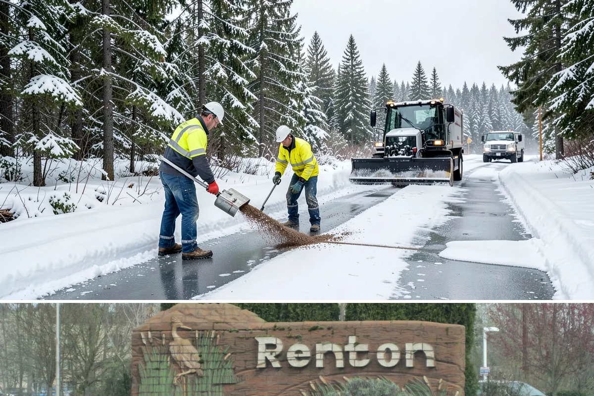 Retail Store Deicing in Renton, King County, WA - Deicing runs through the winter retail season, peaking during the freezing-rain mornings that coincide with weekend and holiday...