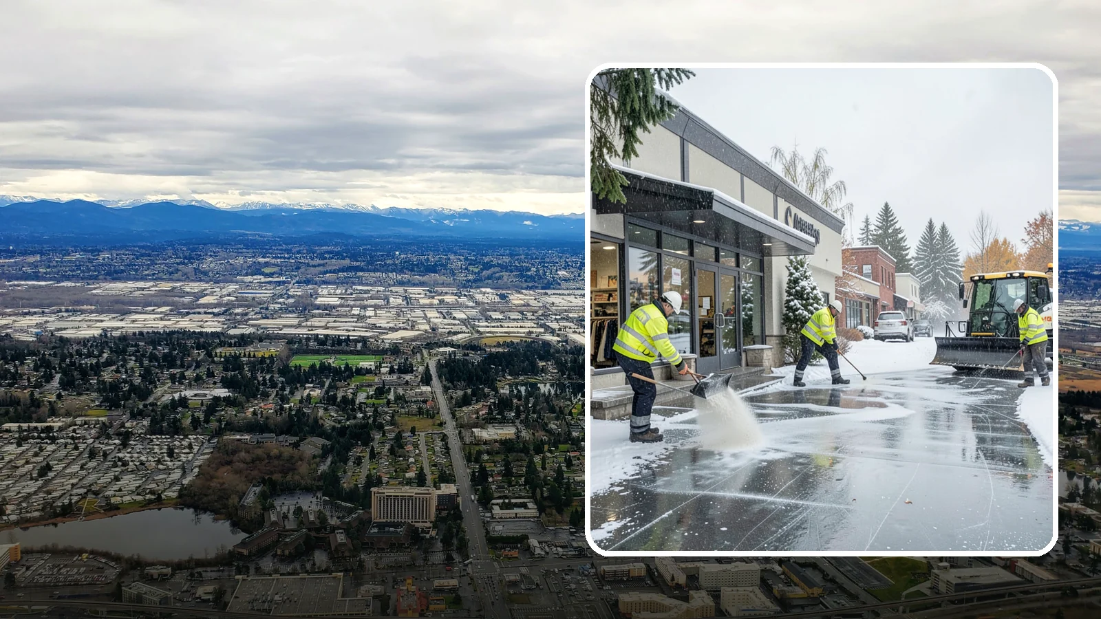 Retail Store Deicing in SeaTac, King County, WA - Storefront-focused deicing that keeps entrances, cart corrals, and customer walkways safe and inviting when freezing rain hits a...