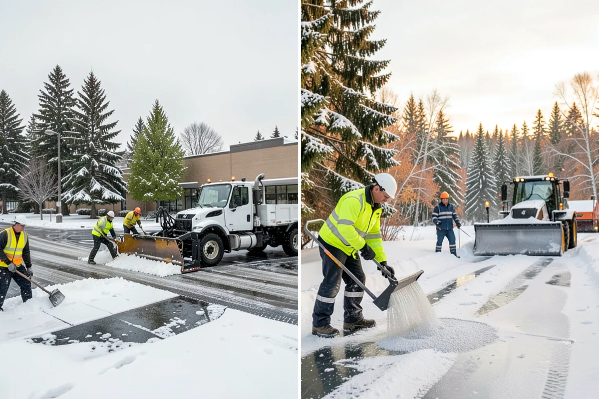 Retail Store Deicing in SeaTac, King County, WA - Map the entry apron, cart paths, and parking crosswalks