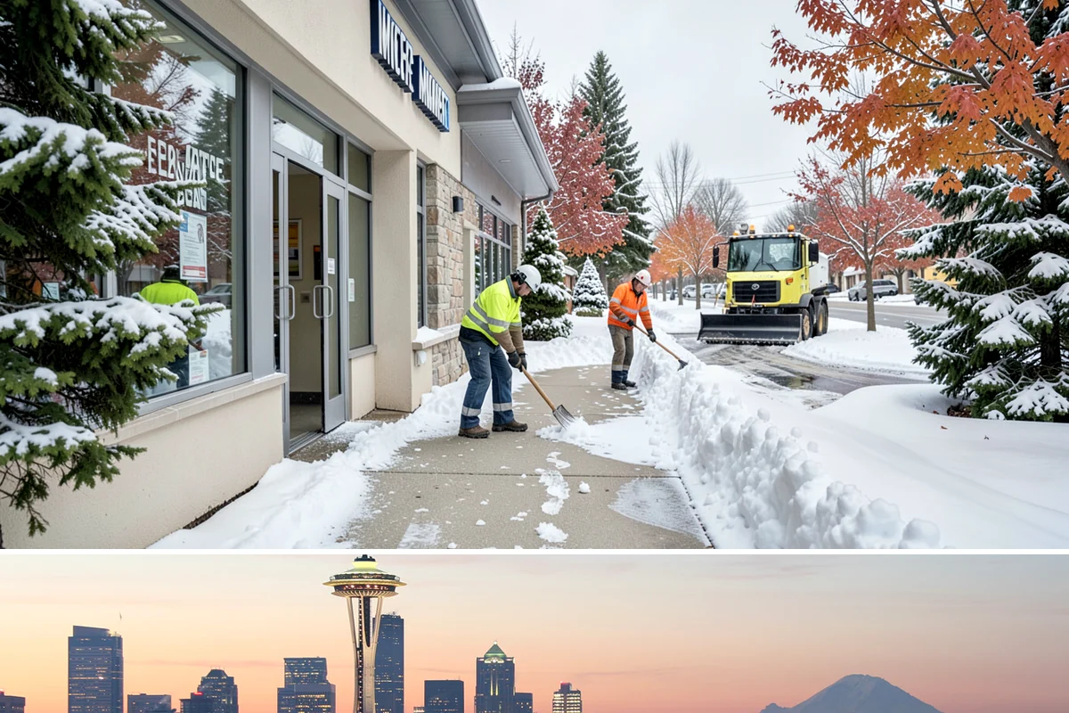 Retail Store Deicing in Seattle, King County, WA - Deicing runs through the winter retail season, peaking during the freezing-rain mornings that coincide with weekend and holiday...