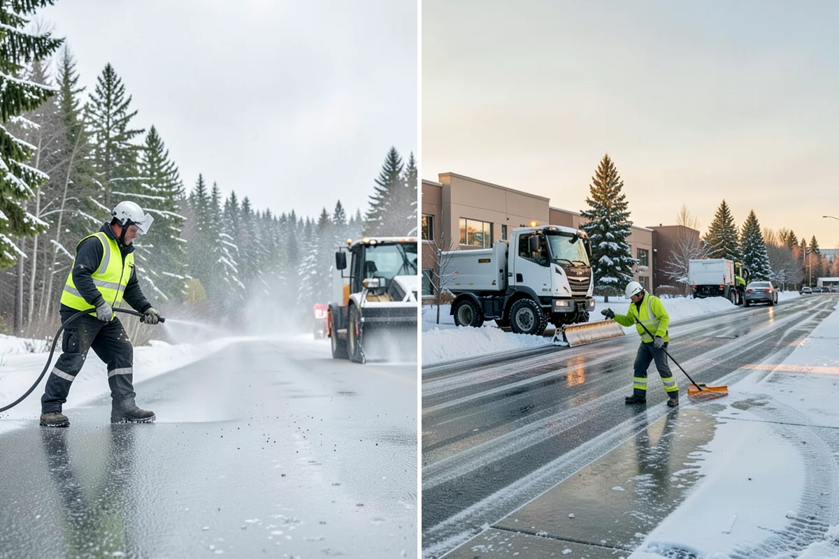 Retail Store Deicing in Sedro-Woolley, Skagit County, WA - Map the entry apron, cart paths, and parking crosswalks