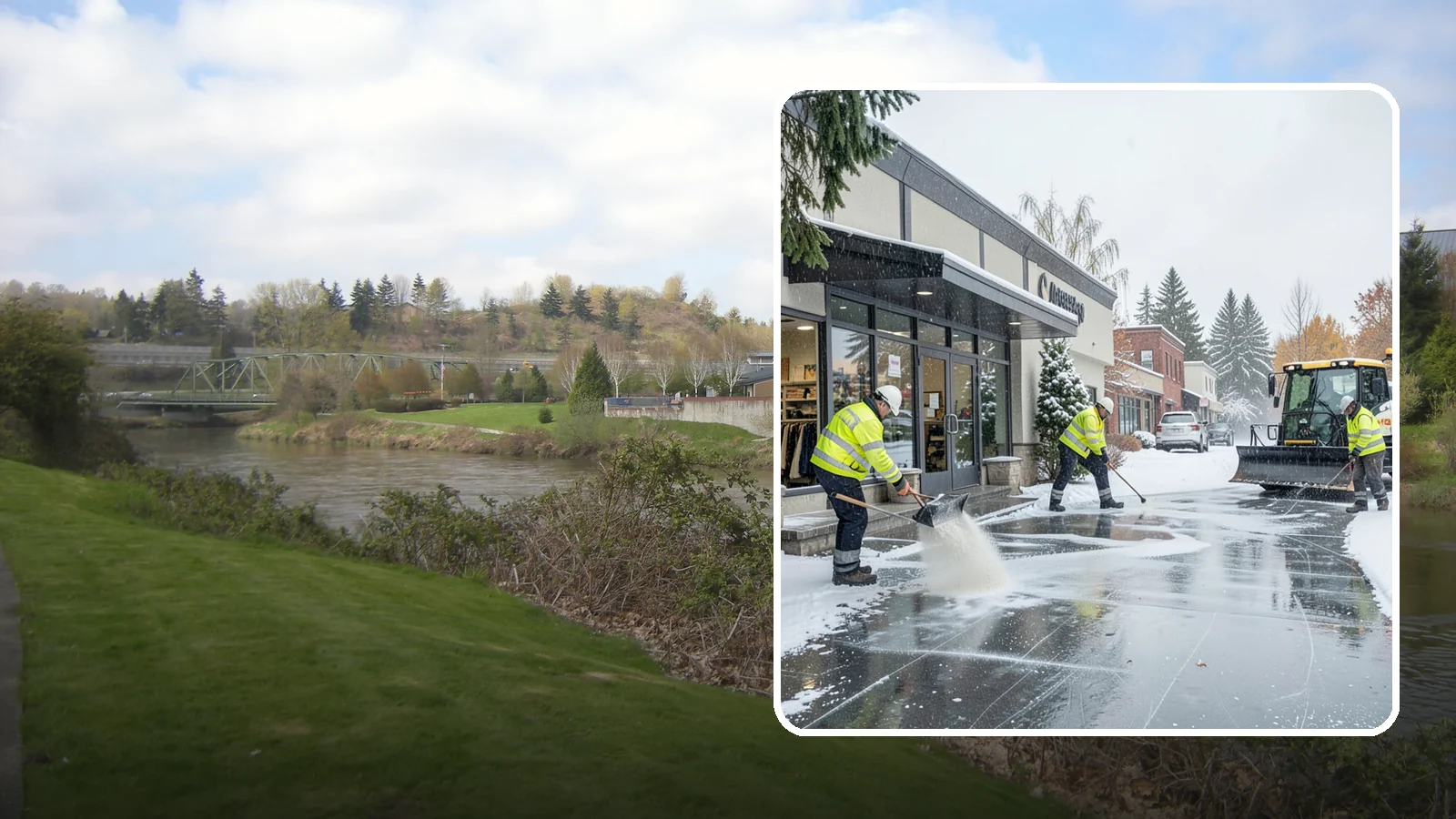 Retail Store Deicing in Tukwila, King County, WA - Storefront-focused deicing that keeps entrances, cart corrals, and customer walkways safe and inviting when freezing rain hits a...