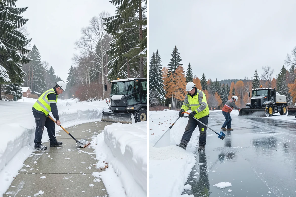 Retail Store Deicing in Wilkeson, Pierce County, WA - Map the entry apron, cart paths, and parking crosswalks
