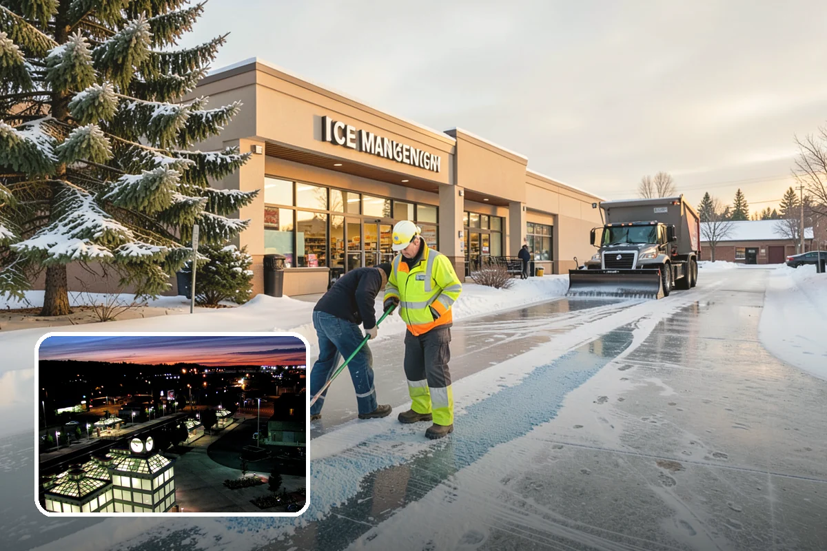 Retail Store Parking Lot Snow Removal in Auburn, King County, WA - Customers can park and reach the entrance without wading through slush
