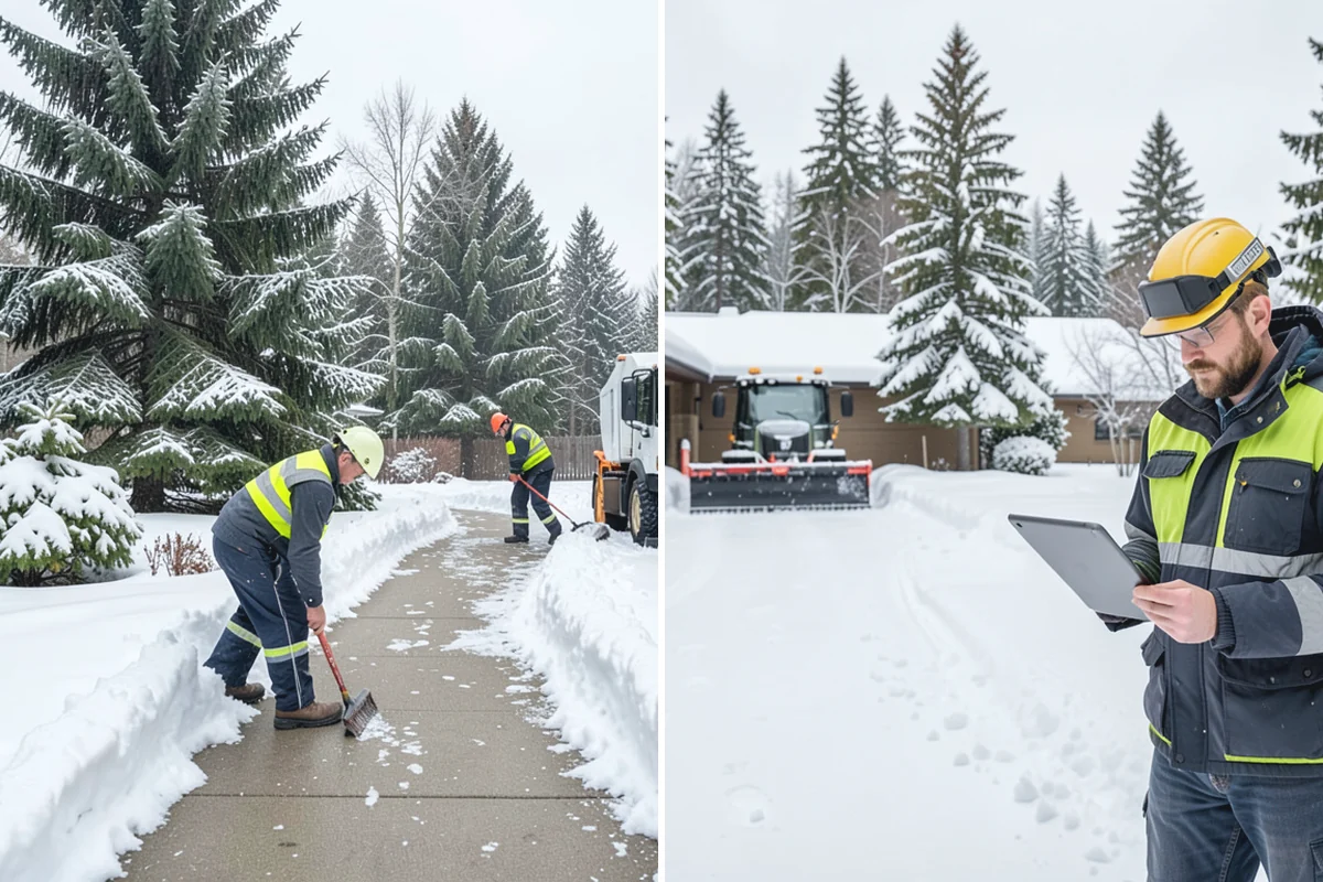 Retail Store Parking Lot Snow Removal in Bonney Lake, Pierce County, WA - Map customer flow, storefront apron, and cart corral locations