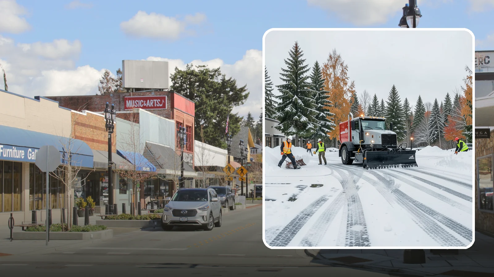 Retail Store Parking Lot Snow Removal in Bothell, King County, WA - We clear retail lots so Western Washington shoppers can park and reach the storefront the moment doors open.