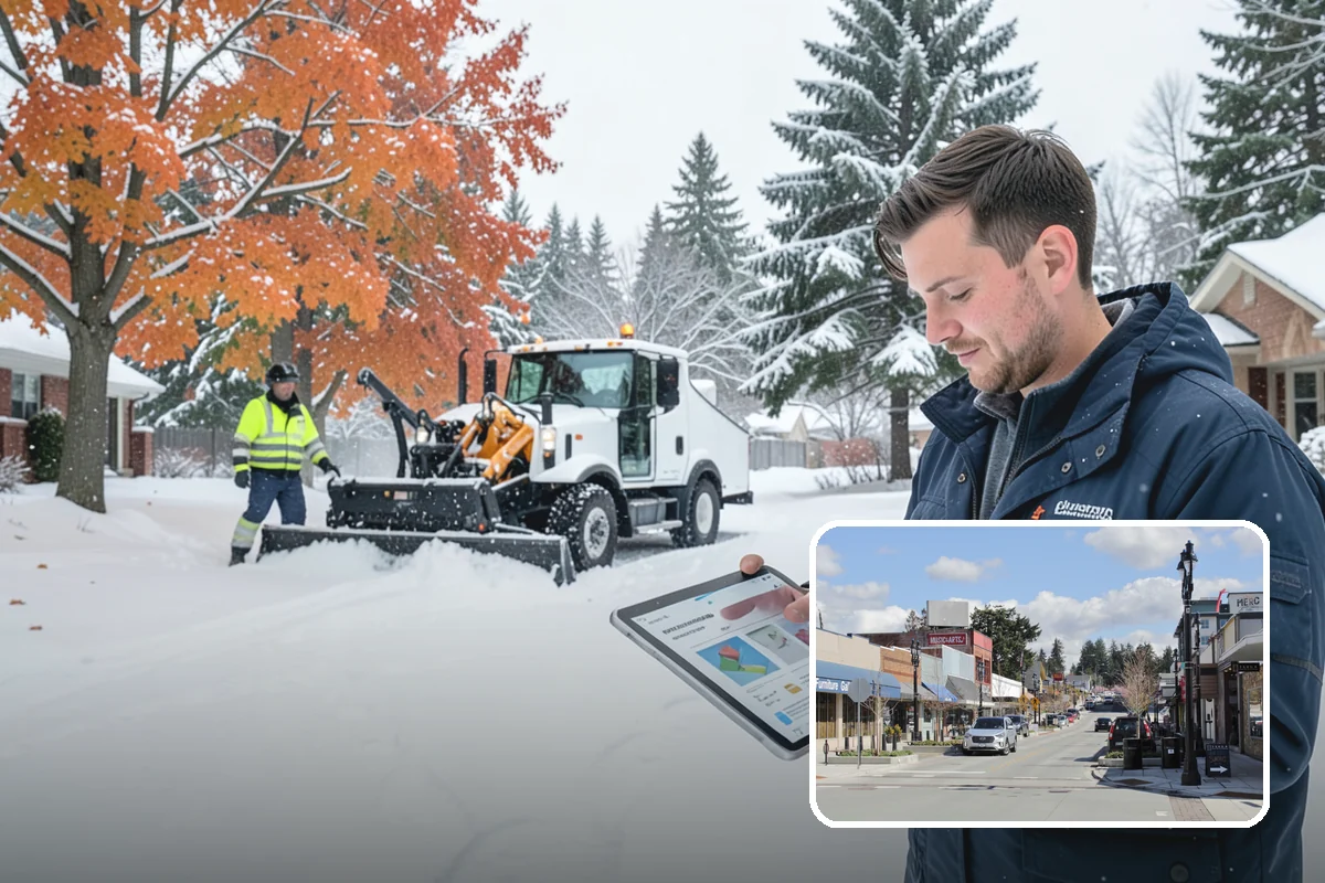 Retail Store Parking Lot Snow Removal in Bothell, King County, WA - Customers can park and reach the entrance without wading through slush