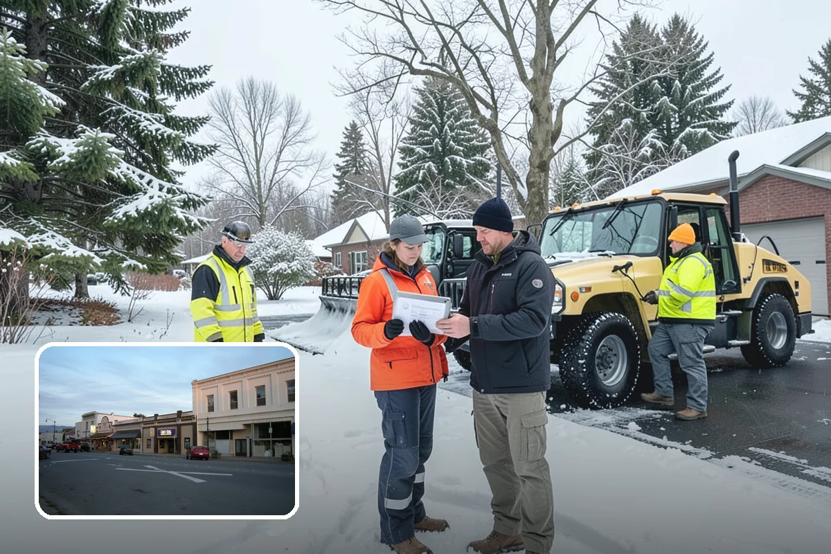 Retail Store Parking Lot Snow Removal in Burlington, Skagit County, WA - Customers can park and reach the entrance without wading through slush