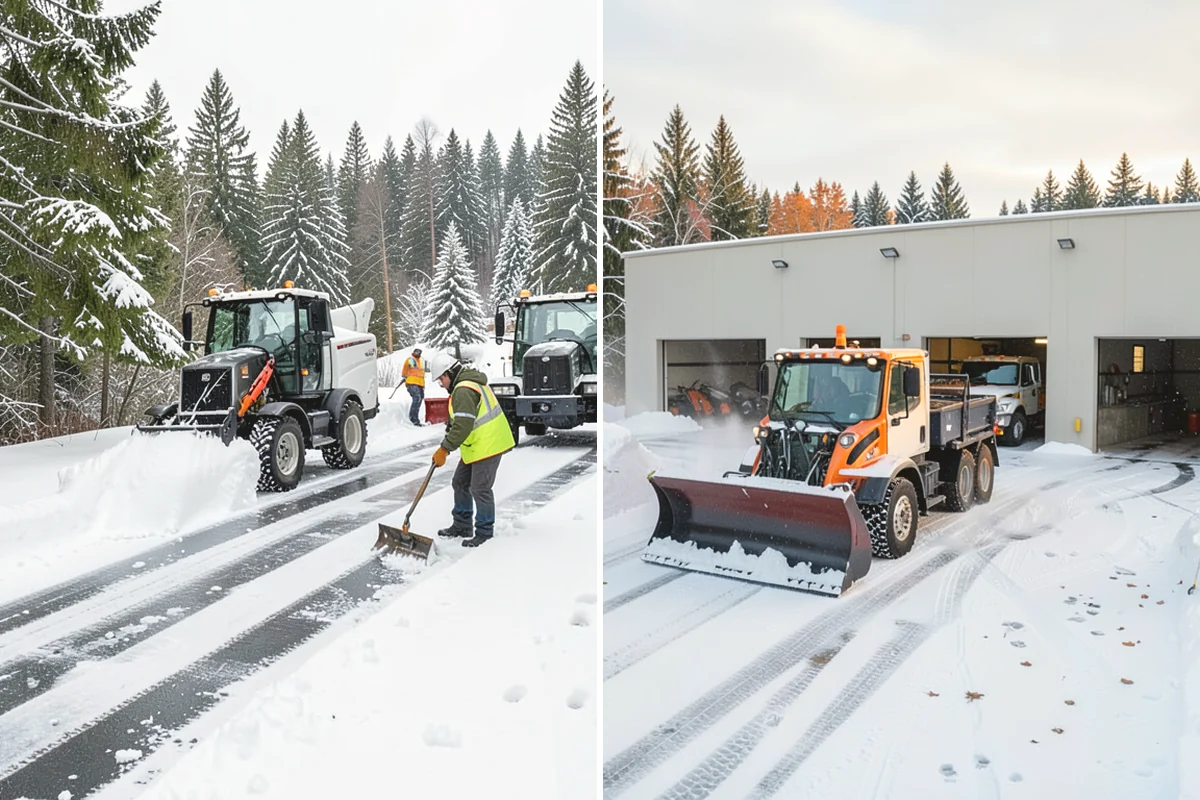Retail Store Parking Lot Snow Removal in Carnation, King County, WA - Map customer flow, storefront apron, and cart corral locations